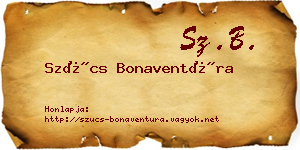 Szűcs Bonaventúra névjegykártya