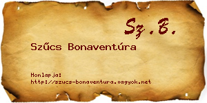 Szűcs Bonaventúra névjegykártya