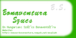 bonaventura szucs business card